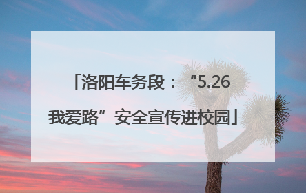 洛阳车务段：“5.26我爱路”安全宣传进校园
