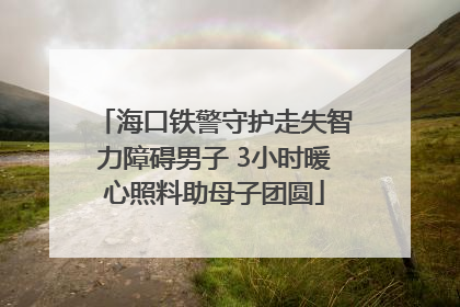 海口铁警守护走失智力障碍男子 3小时暖心照料助母子团圆