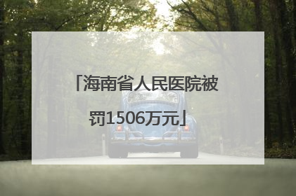 海南省人民医院被罚1506万元