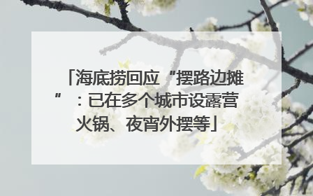 海底捞回应“摆路边摊”：已在多个城市设露营火锅、夜宵外摆等