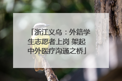 浙江义乌：外籍学生志愿者上岗 架起中外医疗沟通之桥
