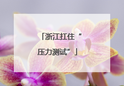 浙江扛住“压力测试”