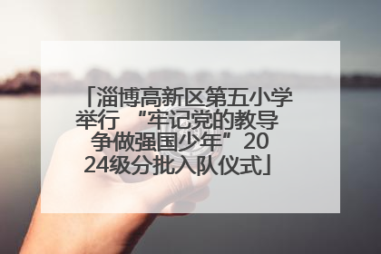 淄博高新区第五小学举行 “牢记党的教导 争做强国少年”2024级分批入队仪式