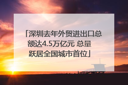 深圳去年外贸进出口总额达4.5万亿元 总量跃居全国城市首位