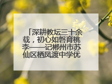 深耕教坛三十余载，初心如磐育桃李——记郴州市苏仙区栖凤渡中学优秀教师黄辉华