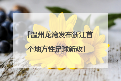 温州龙湾发布浙江首个地方性足球新政