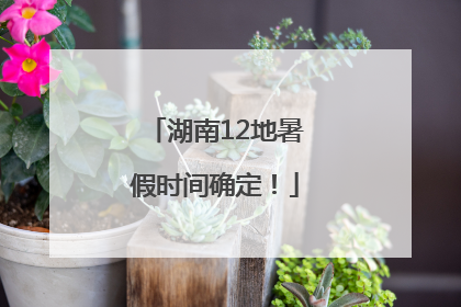湖南12地暑假时间确定！