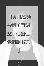 湖北省领导班子有调整，他出任党组副书记