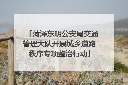 菏泽东明公安局交通管理大队开展城乡道路秩序专项整治行动