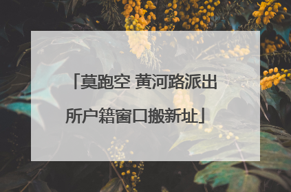 莫跑空 黄河路派出所户籍窗口搬新址