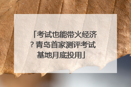 考试也能带火经济？青岛首家测评考试基地月底投用
