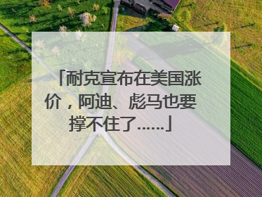 耐克宣布在美国涨价，阿迪、彪马也要撑不住了……