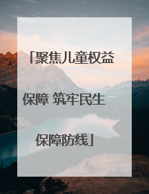 聚焦儿童权益保障 筑牢民生保障防线