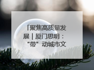 聚焦高质量发展｜厦门思明：“带”动城市文明新图景