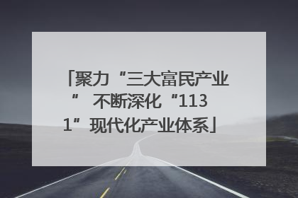聚力“三大富民产业” 不断深化“1131”现代化产业体系