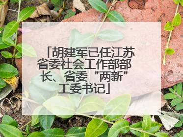胡建军已任江苏省委社会工作部部长、省委“两新”工委书记