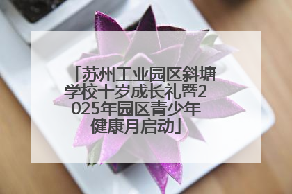 苏州工业园区斜塘学校十岁成长礼暨2025年园区青少年健康月启动