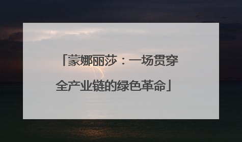 蒙娜丽莎：一场贯穿全产业链的绿色革命