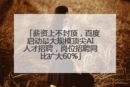 薪资上不封顶，百度启动最大规模顶尖AI人才招聘，岗位招聘同比扩大60%