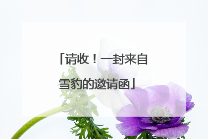请收！一封来自雪豹的邀请函