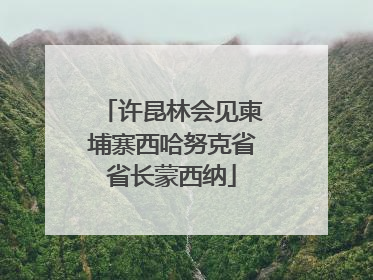 许昆林会见柬埔寨西哈努克省省长蒙西纳
