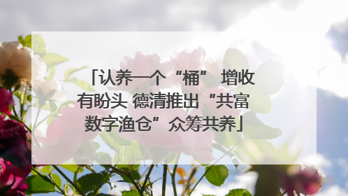 认养一个“桶” 增收有盼头 德清推出“共富数字渔仓”众筹共养