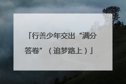 行善少年交出“满分答卷”（追梦路上）