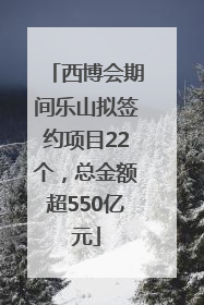 西博会期间乐山拟签约项目22个，总金额超550亿元