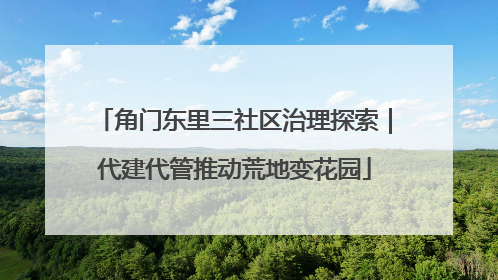 角门东里三社区治理探索｜代建代管推动荒地变花园