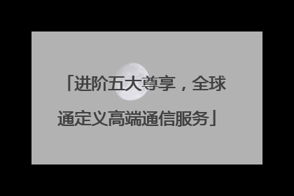 进阶五大尊享，全球通定义高端通信服务