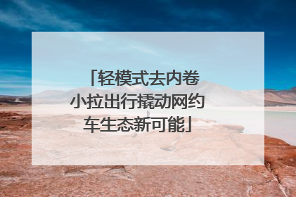 轻模式去内卷 小拉出行撬动网约车生态新可能