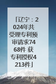 辽宁：2024年共受理专利预审请求7468件 获专利授权4213件
