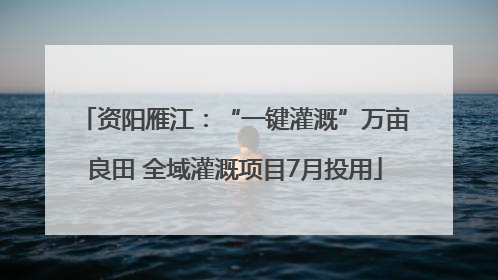 资阳雁江：“一键灌溉”万亩良田 全域灌溉项目7月投用