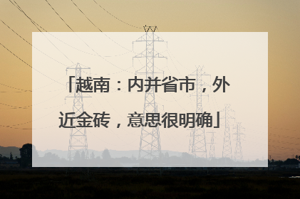 越南：内并省市，外近金砖，意思很明确