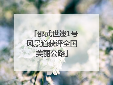 邵武世遗1号风景道获评全国美丽公路