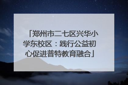 郑州市二七区兴华小学东校区：践行公益初心促进普特教育融合