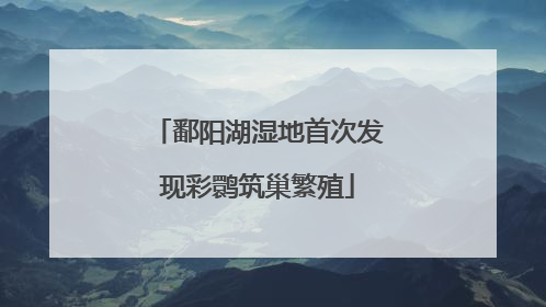 鄱阳湖湿地首次发现彩鹮筑巢繁殖