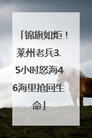 锦旗如炬！莱州老兵3.5小时怒海46海里抢回生命