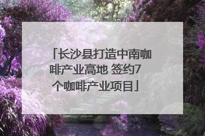 长沙县打造中南咖啡产业高地 签约7个咖啡产业项目