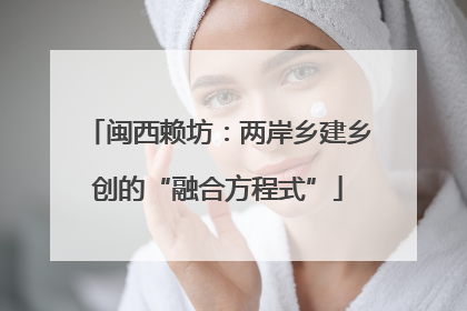 闽西赖坊：两岸乡建乡创的“融合方程式”