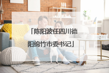 陈阳波任四川德阳绵竹市委书记