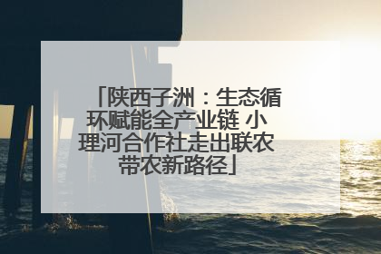 陕西子洲：生态循环赋能全产业链 小理河合作社走出联农带农新路径