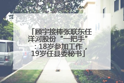 顾宇接棒张联东任洋河股份“一把手”：18岁参加工作，19岁任县委秘书