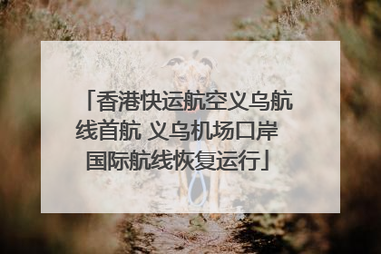 香港快运航空义乌航线首航 义乌机场口岸国际航线恢复运行