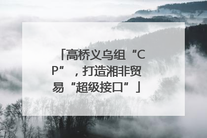 高桥义乌组“CP”，打造湘非贸易“超级接口”