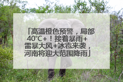 高温橙色预警，局部40℃+！接着暴雨+雷暴大风+冰雹来袭，河南将迎大范围降雨
