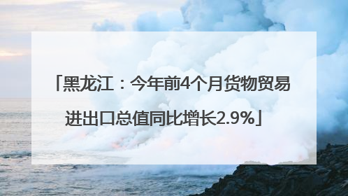 黑龙江：今年前4个月货物贸易进出口总值同比增长2.9%