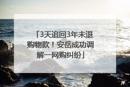 3天追回3年未退购物款！安岳成功调解一网购纠纷