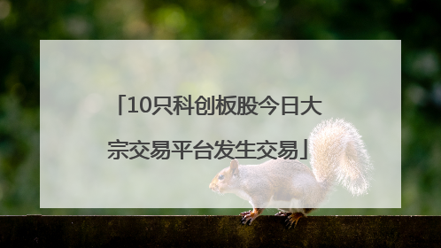 10只科创板股今日大宗交易平台发生交易