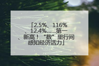 2.5%、116%、12.4%……第一、新高！“数”里行间感知经济活力